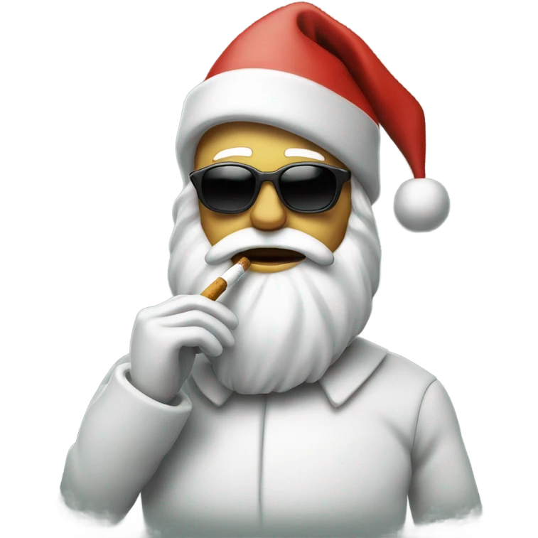 Santa smoking a cigarette looking cool as hell emoji