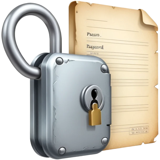 Document with password list and a lock emoji
