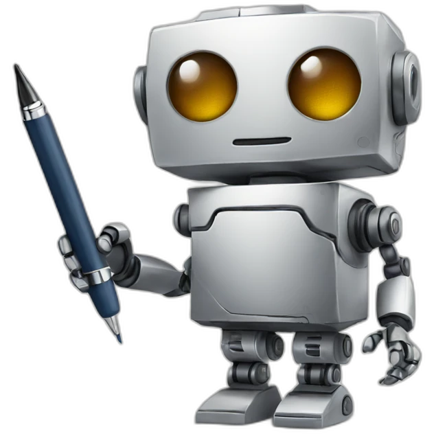 robot with pen and paper emoji