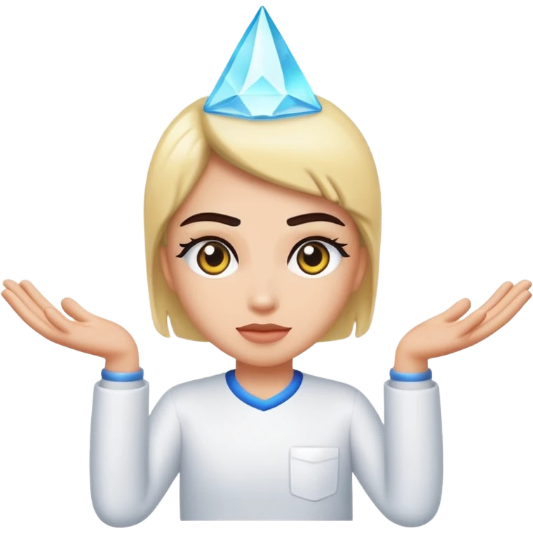 crystal lab character eyebrow raise with glow emoji