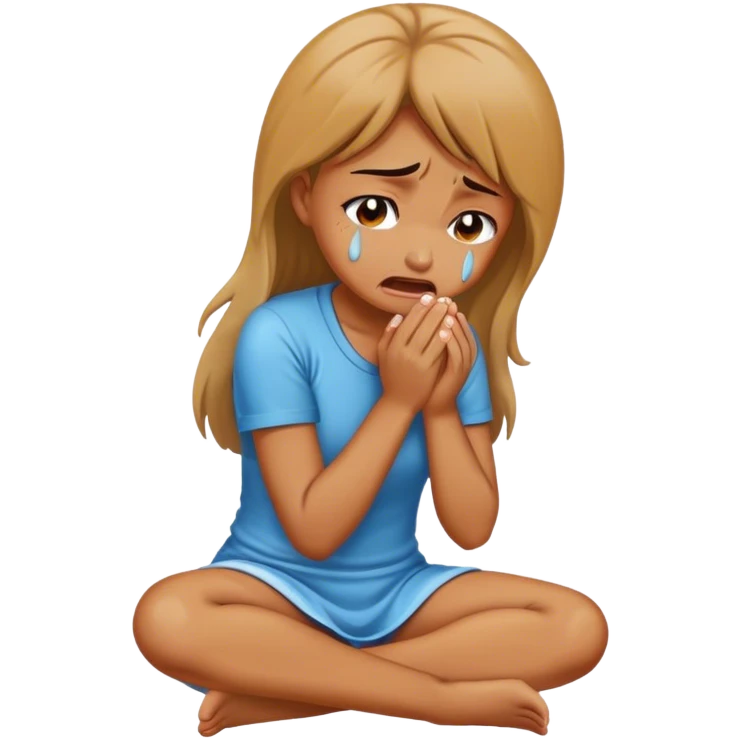 girl crying in her knees emoji