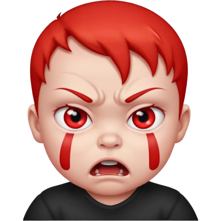 a baby all red red angry face  emoji