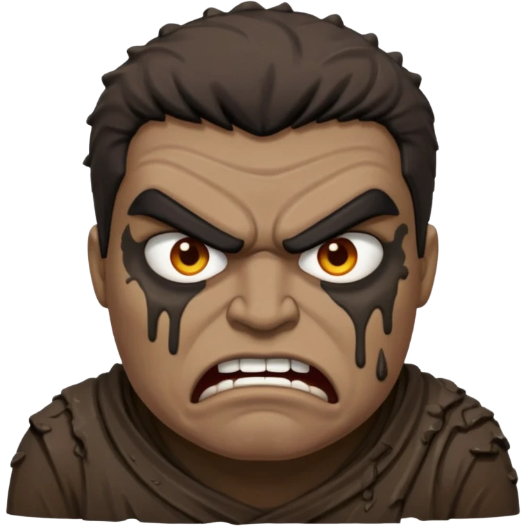 Rahjeed covered in dirty chunky mud angry emoji