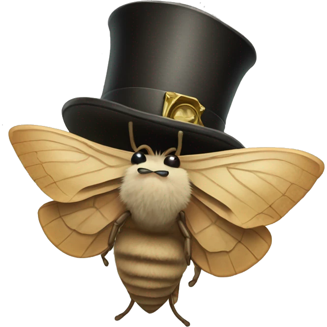 moth with tophat  emoji