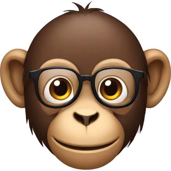 monkey wearing glasses with a fresh haircut emoji