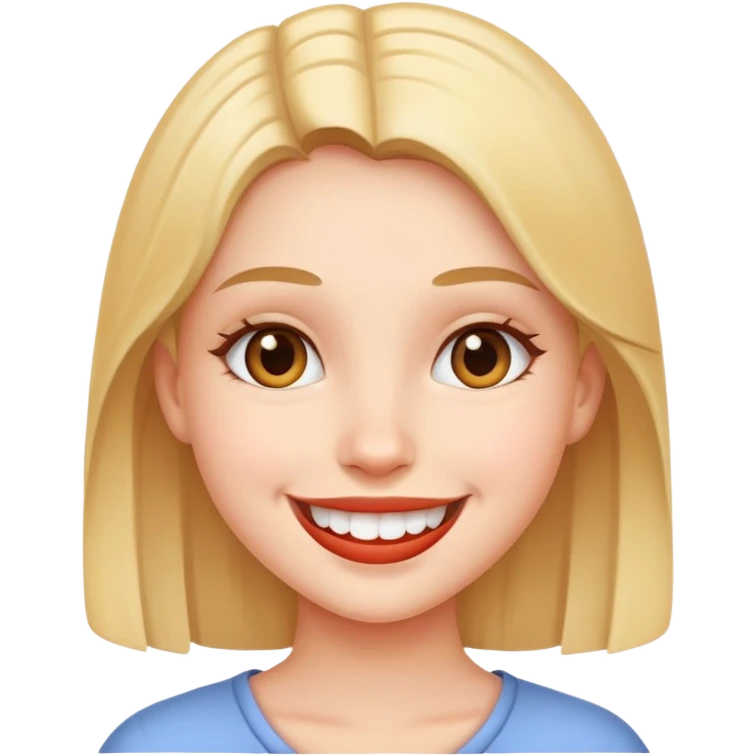 girl with smile emoji