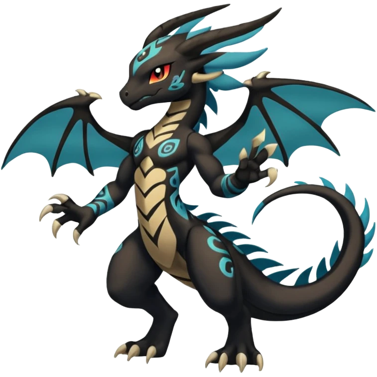 Tribal Exotic Meloetta-Stitch-Zekrom-Salandit-fusion, full body, tribal markings  emoji