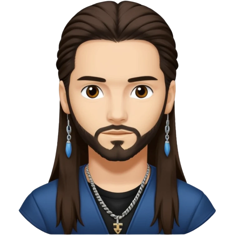 Tom Kaulitz with Dark Brown long hair emoji