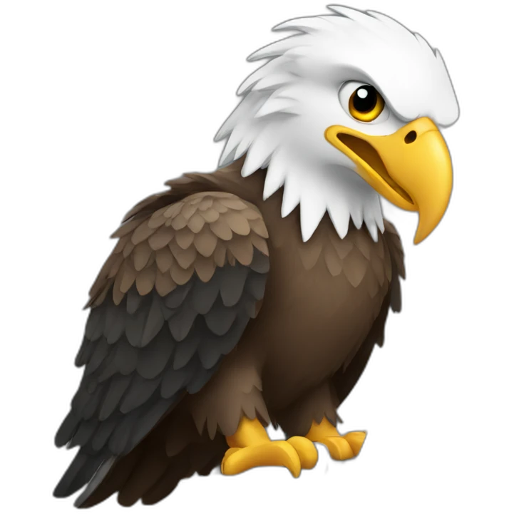 Eagle using black Laptop emoji