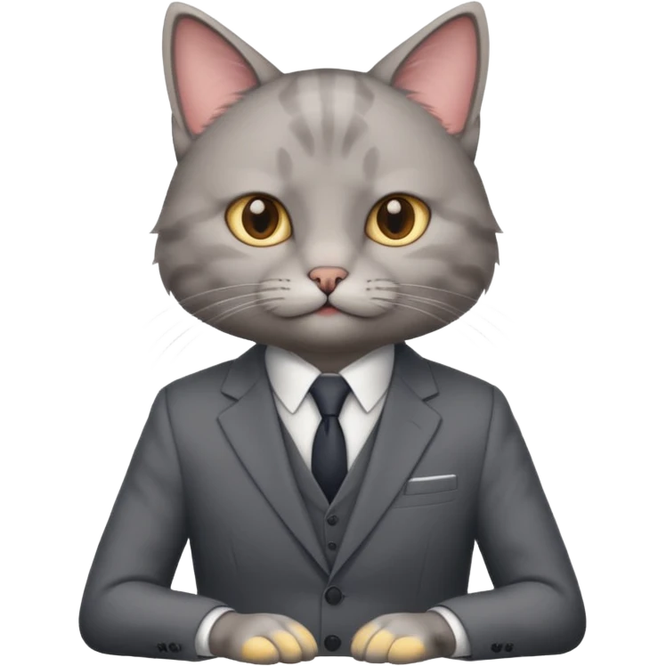real cat siting with a suit on emoji