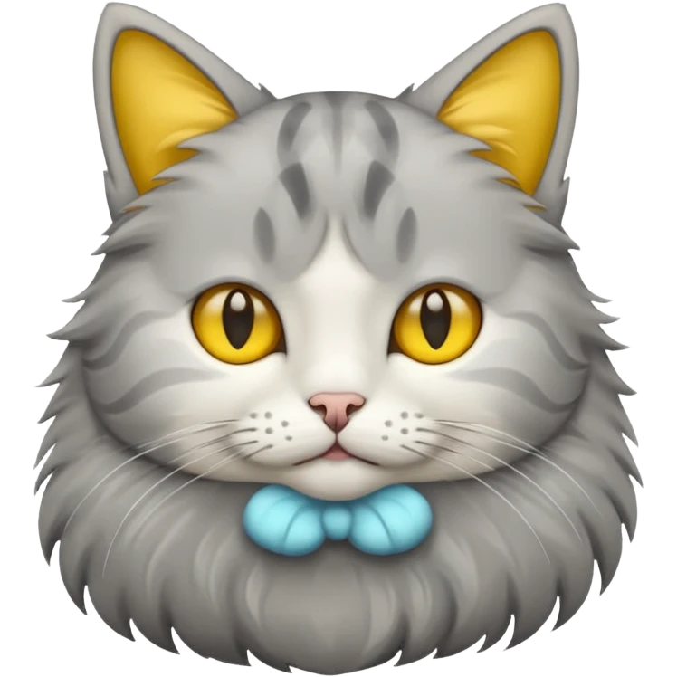 Cat grey and yellow emoji