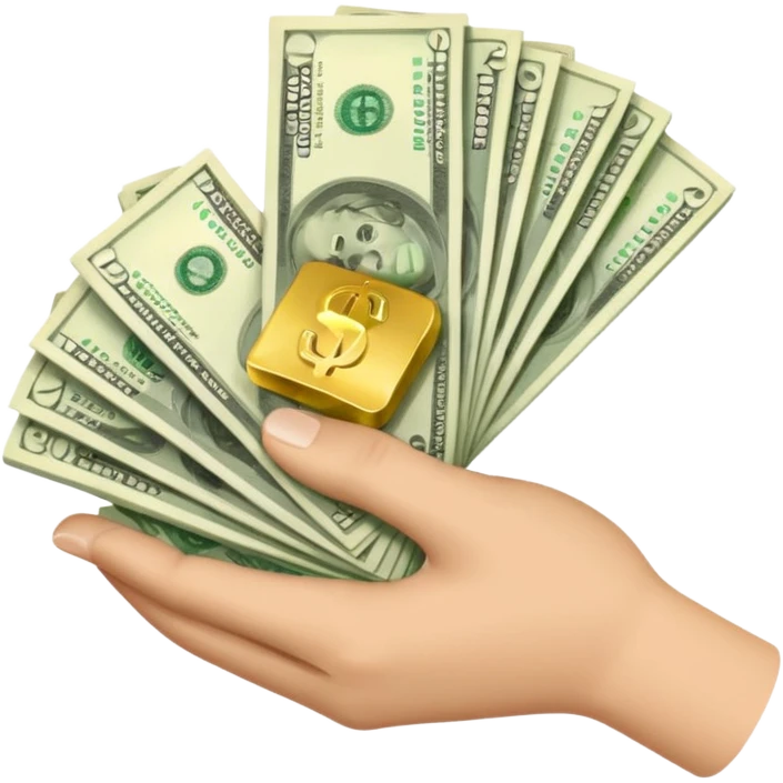 billetes en mano emoji