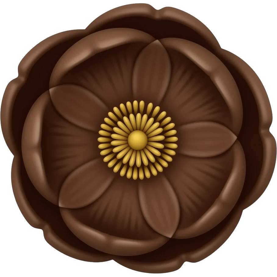 Chocolate brown flower emoji