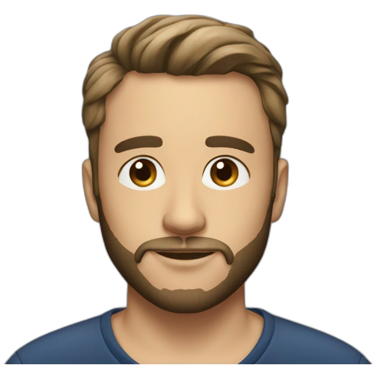 Maxime Richard with short hair and beard emoji