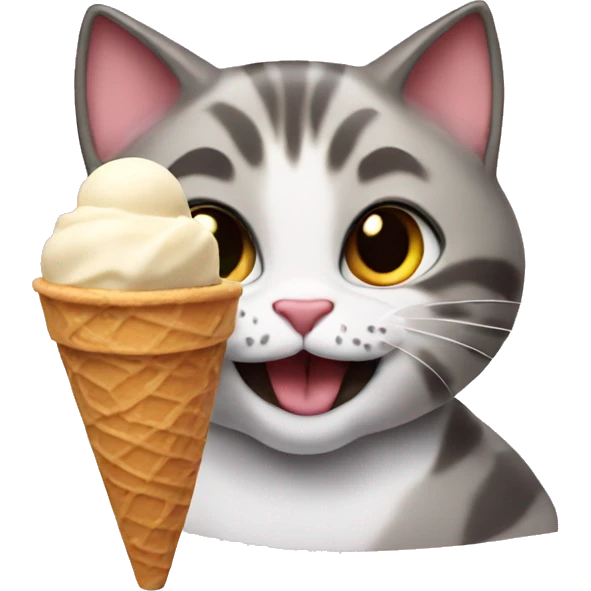 Cat eating ice cream  emoji