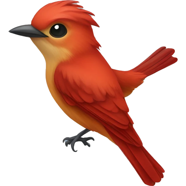 red male flycatcher bird flying emoji