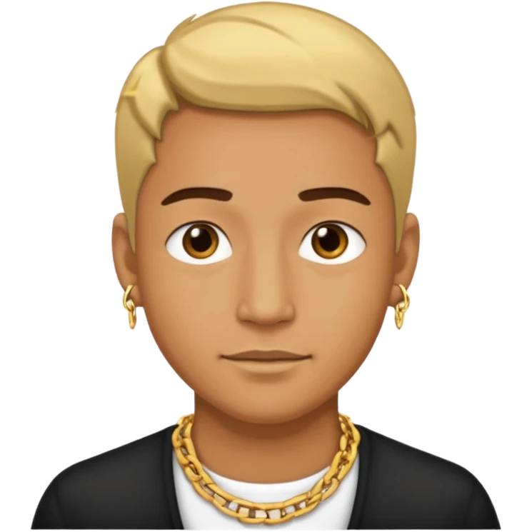 man wearing a gold chain necklace emoji