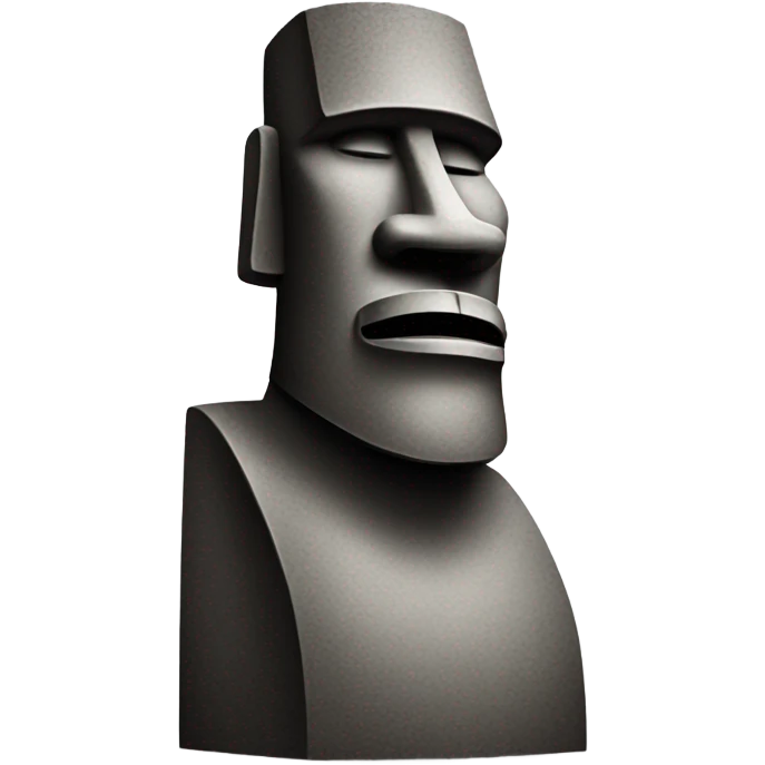 moai statue looking left performing hat tipping gesture emoji