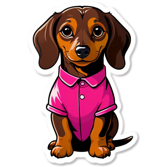 Dachshund wearing a pink shirt  emoji