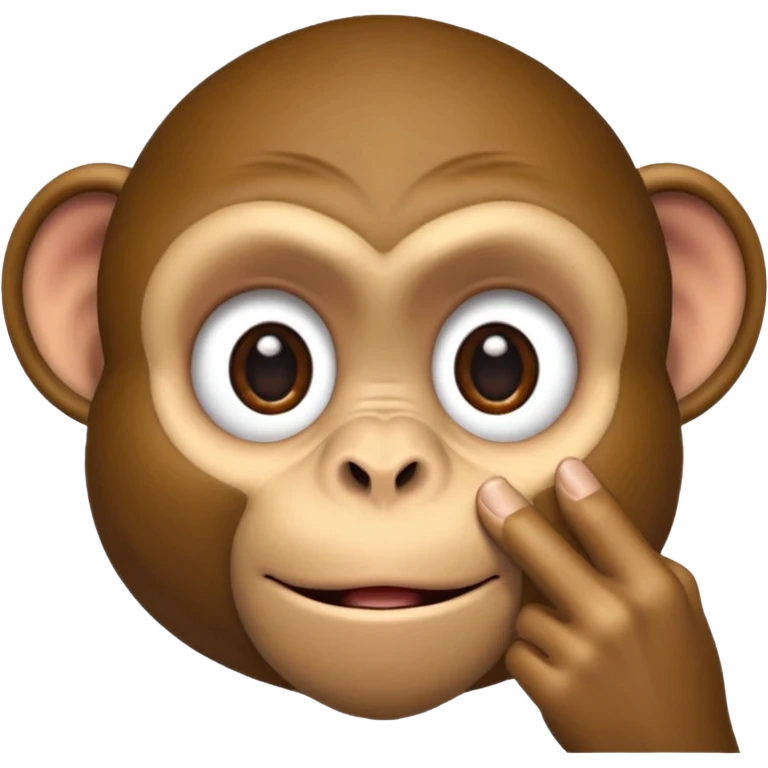 A monke.\nY , pulling the bottom of his eyelid down to make it look bigger with one finger emoji