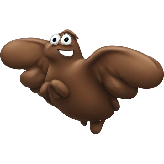 Flying poop emoji