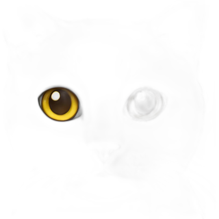 White cat different color eyes emoji