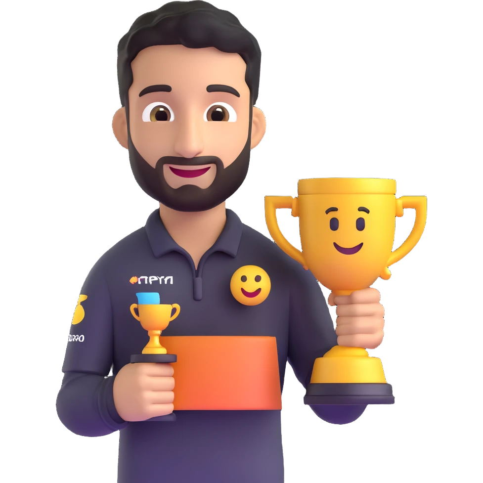 Daniel Ricciardo emoji holding a trophy emoji