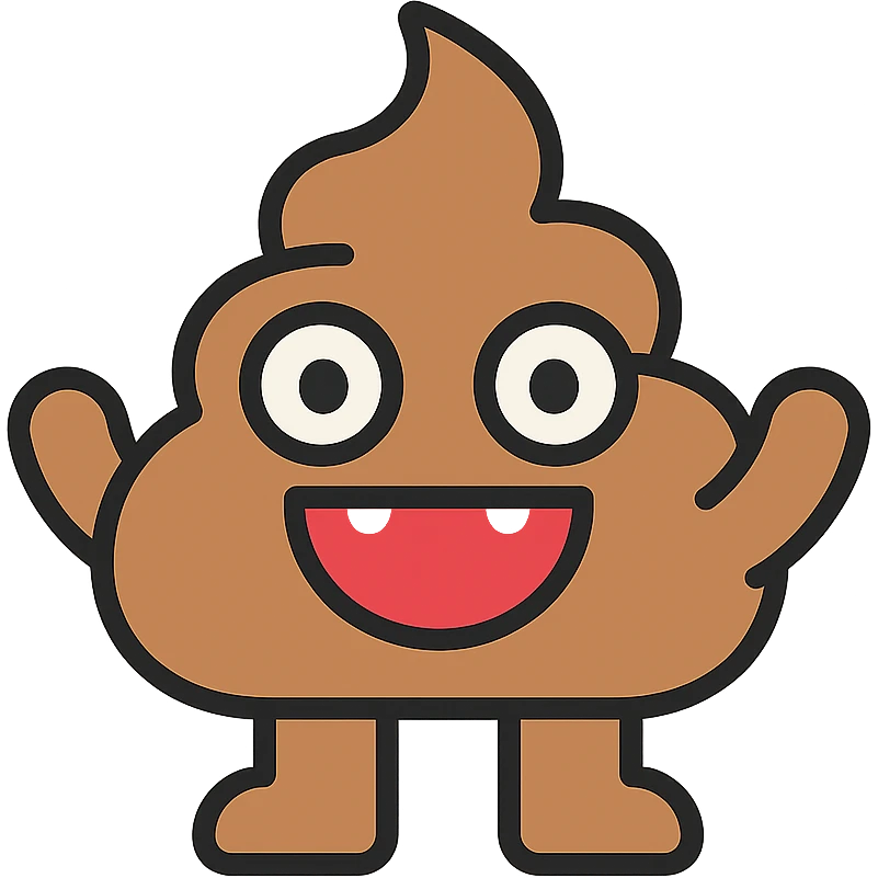 bold lines color outline icon style poop monster emoji