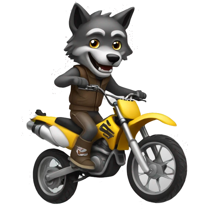 Wolf riding a dirtbike  emoji