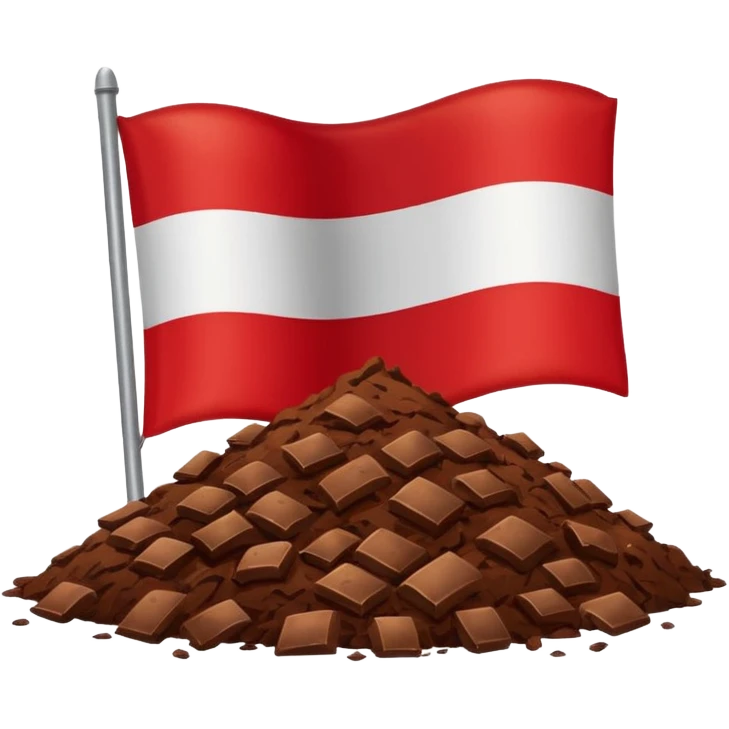 Make a Indonesian flag with poop in the middle emoji