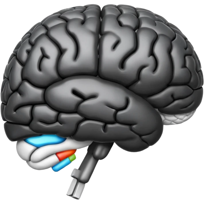 A black brain emoji