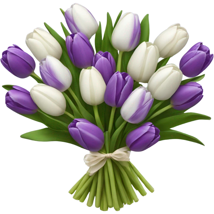 white and purple tulip bouquet  emoji