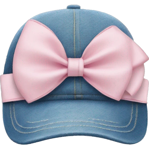Baseball denim cap with soft pink bow emoji