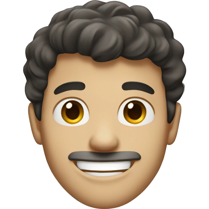 white man dark hair smilin emoji