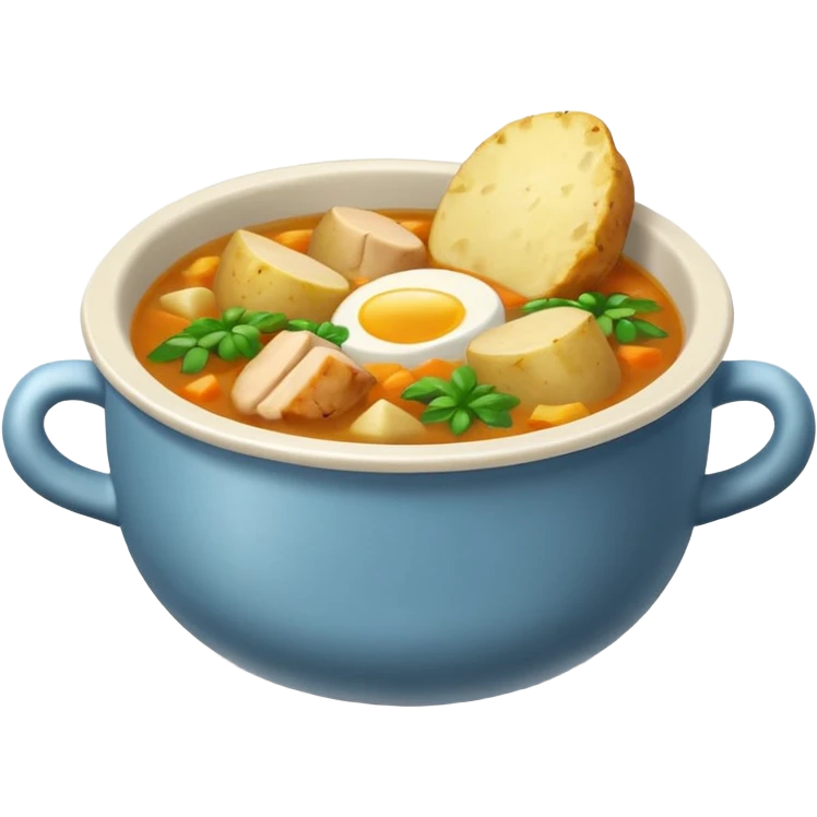 emoji of traditional ajiaco soup with recognizable ingredients, classic emoji style, neutral background emoji