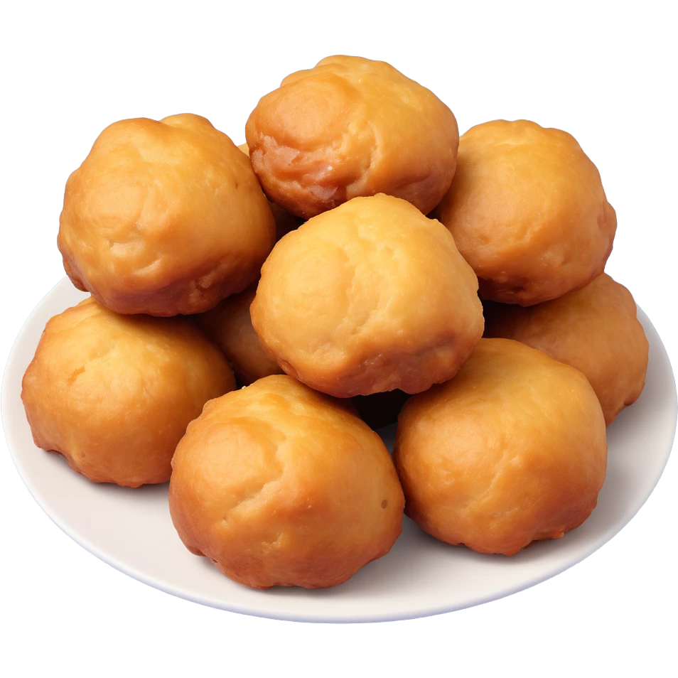 a single Dutch fried dough ball (oliebollen), golden brown, simple, isolated emoji