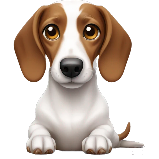 White and brown dachshund emoji