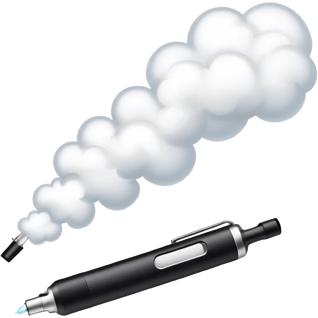 modern vape pen with vapor cloud emoji