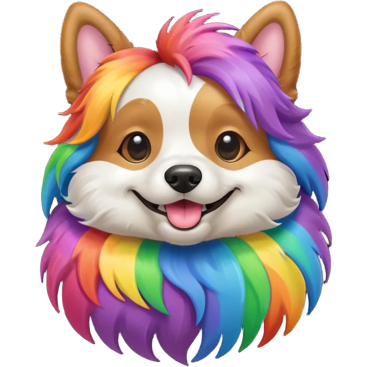 Happy rainbow dog emoji