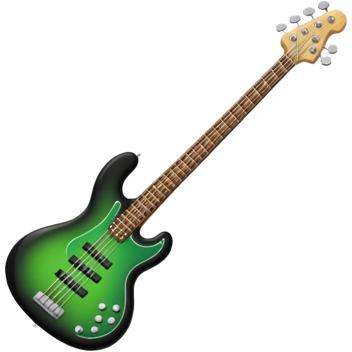 Electric Bass guitar black band green emoji