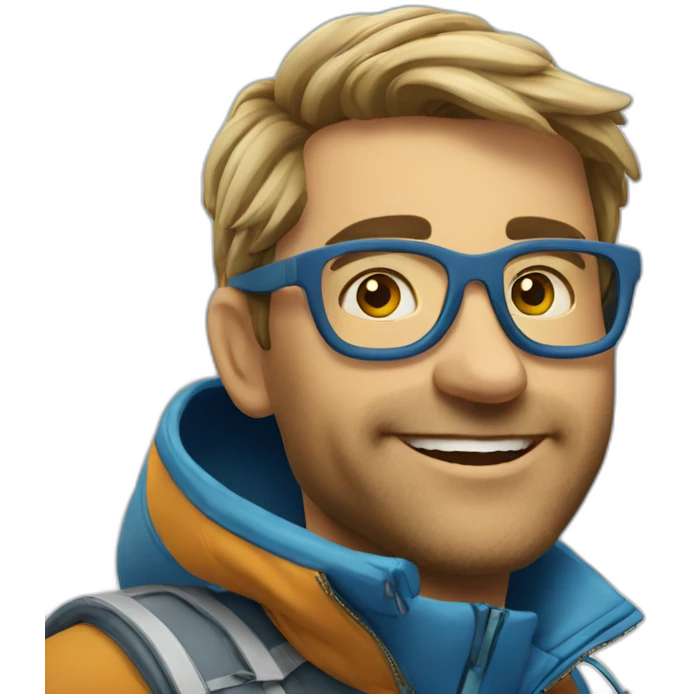 Le génie qui fait du ski emoji