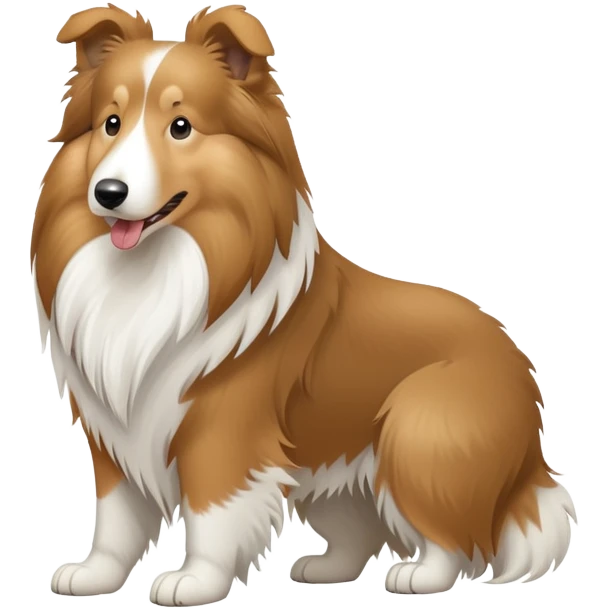 Rough Collie dog with long flowing fur emoji