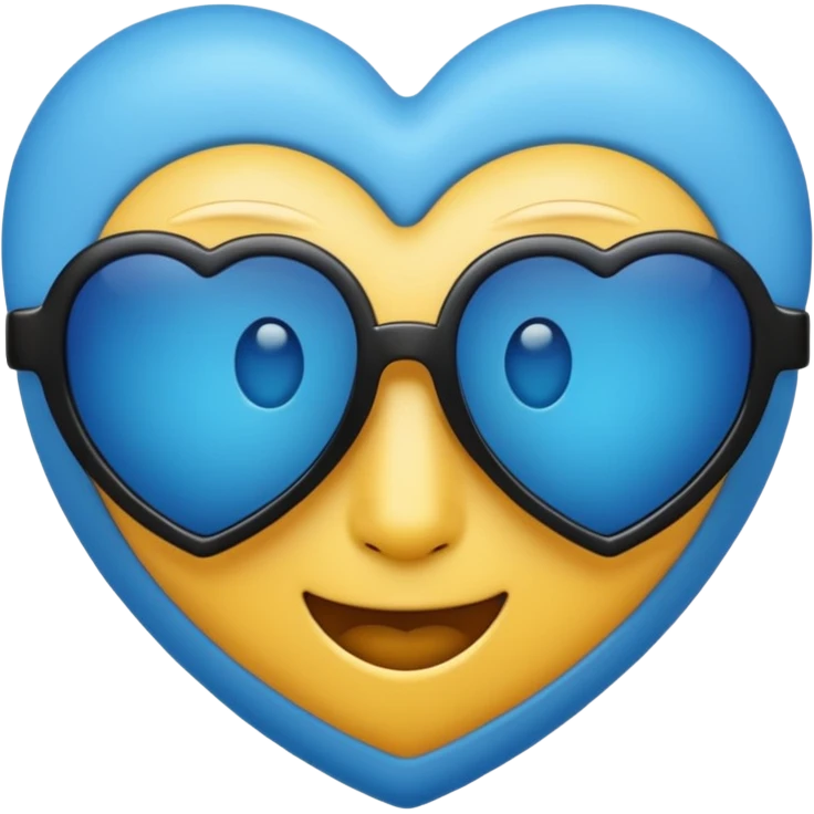 blue heart wearing black sunglasses stylish emoji emoji