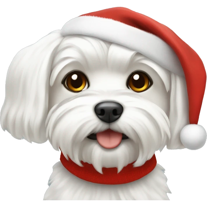 Maltese with Christmas hat  emoji