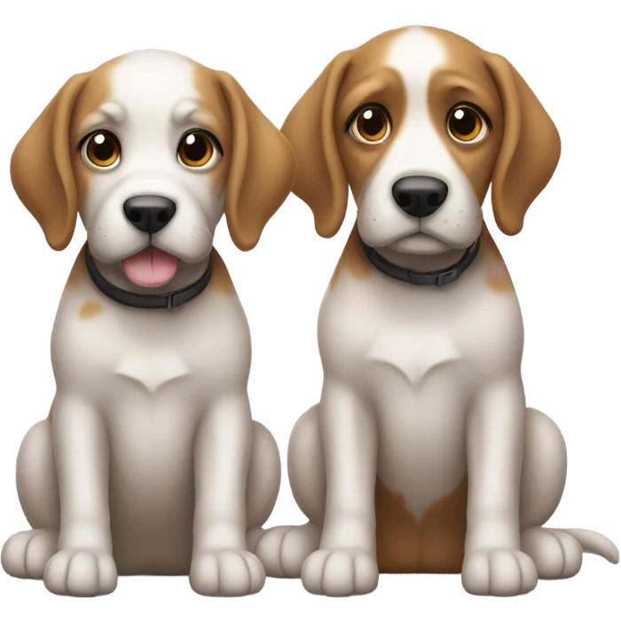 2 dogs sitting with eachother  emoji
