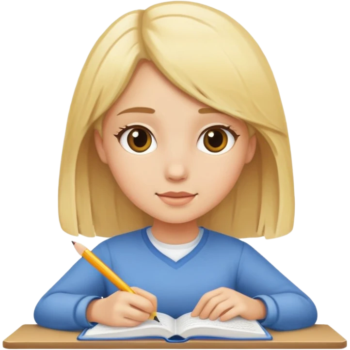 Girl blond study  emoji