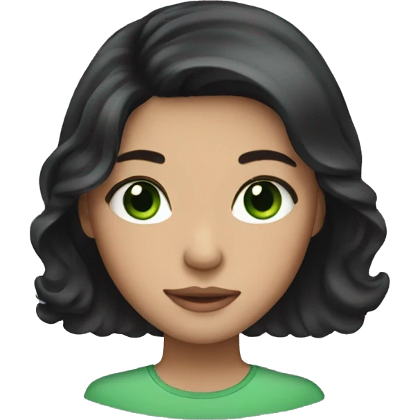Girl with dark hair and green eyes  emoji