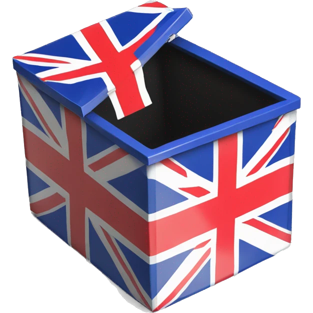UK flag ballot box auberguine emoji