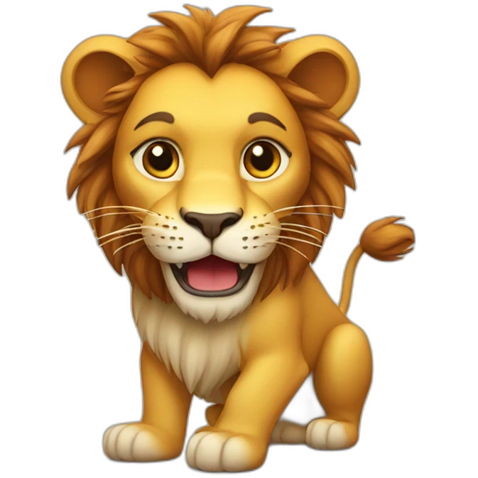 Lion sur un chat emoji