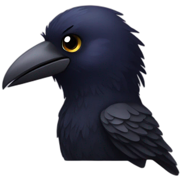 Cute little raven emoji